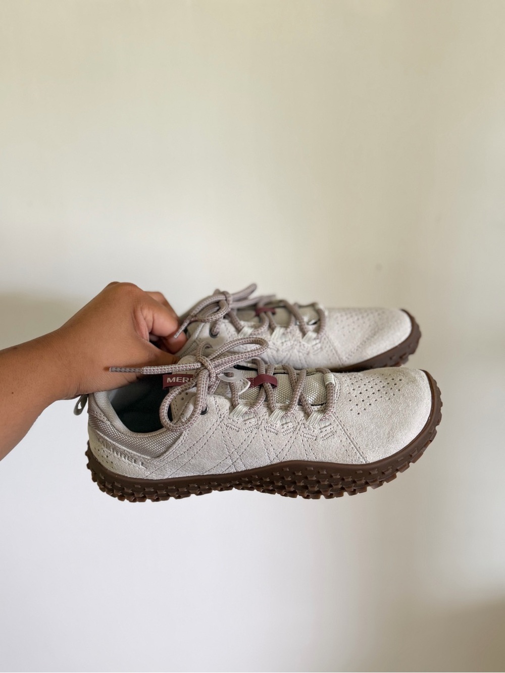 Merrell Light Beige and Brown Trail Sneakers